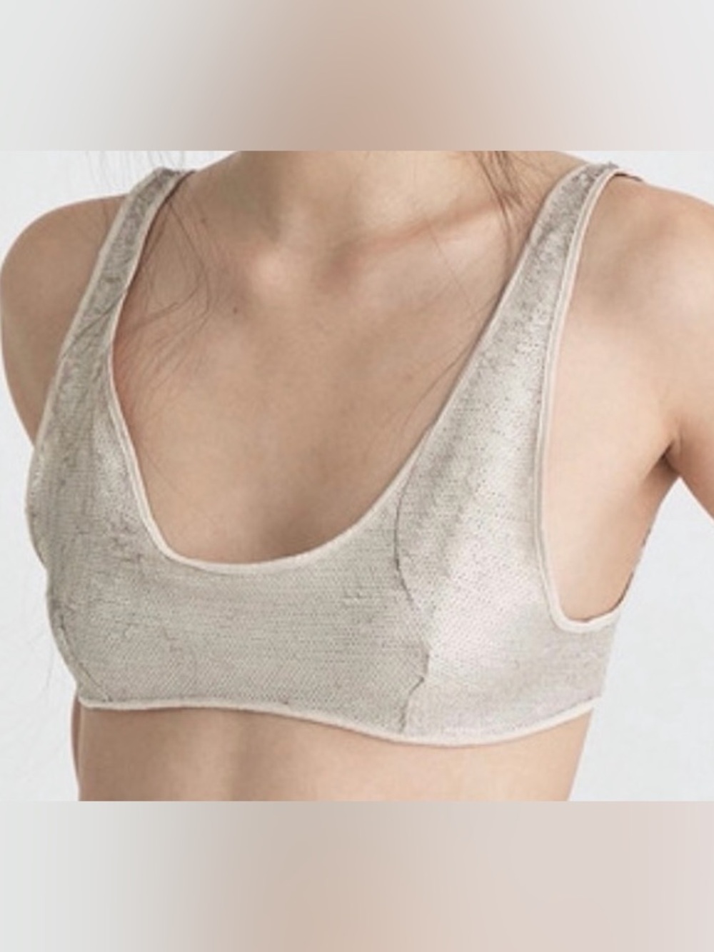 Zara Neutral Beige Scoop Bralette Tank